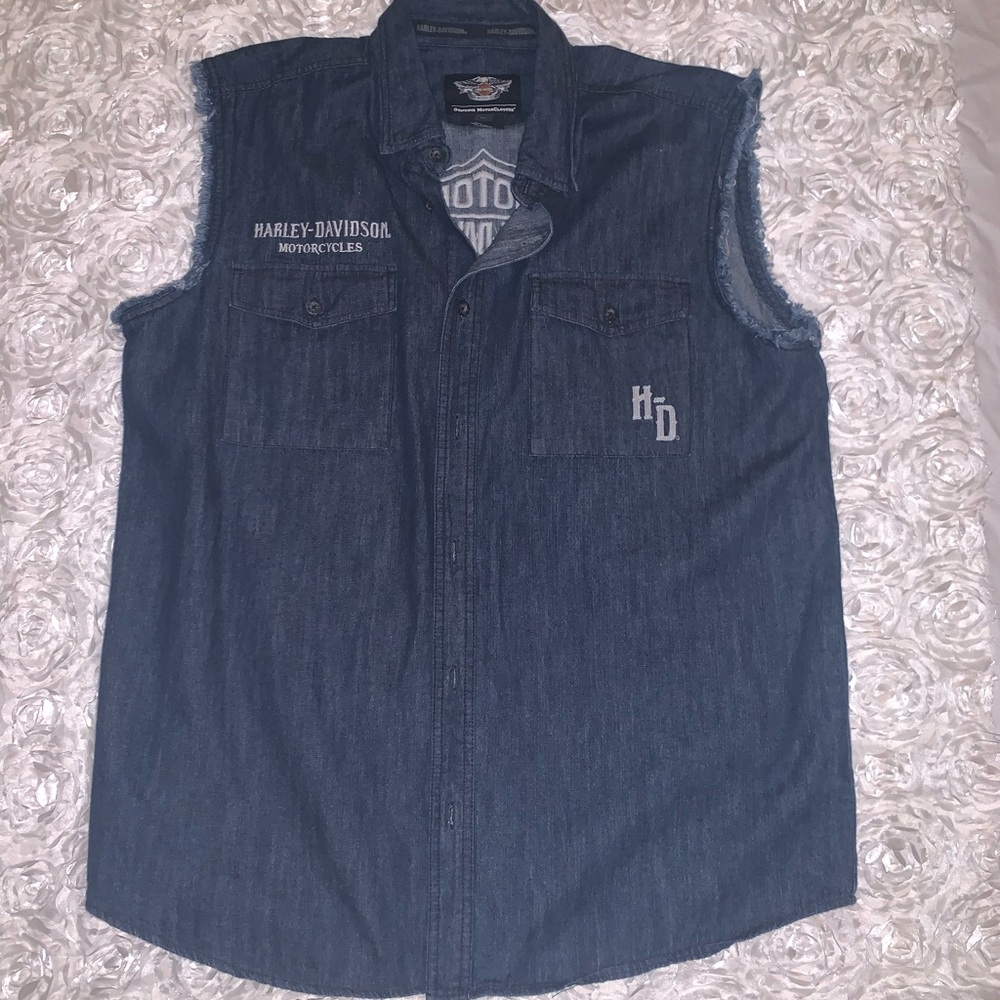 Harley Davidson Denim Jacket Vest